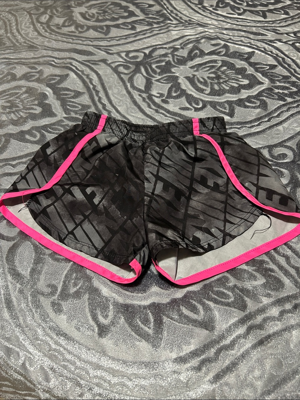 Nike Black Athletic Shorts with Pink Trim